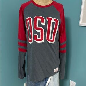 OSU Women's Long Sleeve Tee - Red and Gray